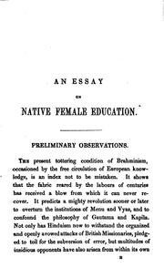 Cover of: A Prize Essay in Native Female Education