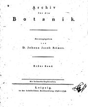 Cover of: Archiv für die Botanik