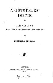 Cover of: Aristoteles' Poetik und Joh. Vahlen's neueste Bearbeitung derselben