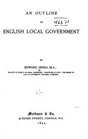 Cover of: An Outline of English Local Government