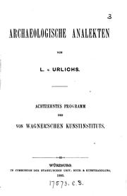 Cover of: Archaeologische Analekten