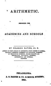 Cover of: Arithmetic: Designed for Academies and Schools
