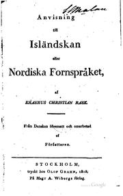 Cover of: Anvisning till isländskan eller nordiska fornspråket: Från danskan öfversatt ...