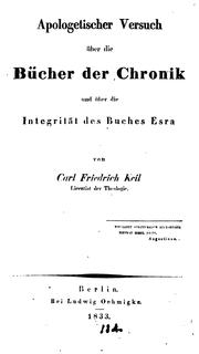 Cover of: Apologetischer Versuch über die Bücher der Chronik und über die Integrität des Buches Esra