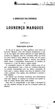 Cover of: A rebellião dos indigenas em Lourenço Marques