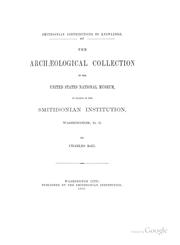 Cover of: The Archaeological Collection of the United States National Museum
