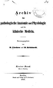 Cover of: Archiv für pathologische Anatomie und Physiologie und für klinische Medizin by Rudolf Ludwig Karl Virchow
