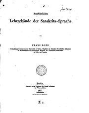 Cover of: Ausführliches Lehrgebäude der Sanskrita-Sprache