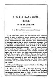 Cover of: A Tamil hand-book