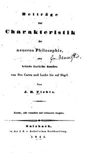 Cover of: Beiträge zur Characteristik der neueren Philosophie: Oder kritische ...