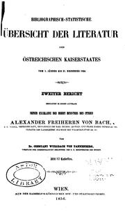 Cover of: Bibliographisch-statistische Übersicht der Literatur des österreichischen Kaiserstaates. 1854-55