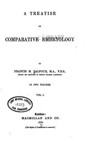 Cover of: A Treatise on comparative embryology v.2, 1881