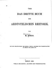 Cover of: Über das dritte Buch der aristotelischen Rhetorik