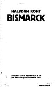 Cover of: Bismarck, statsmanden
