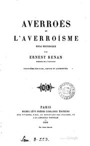 Cover of: Averroès et l'averroïsme: essai historique