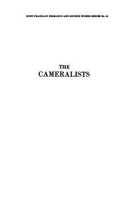 Cover of: The Cameralists: The Pioneers of German Social Polity