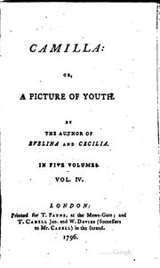 Cover of: Camilla: Or, A Picture of Youth by Fanny Burney