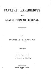 Cover of: Cavalry Experiences and Leaves from My Journal