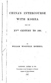 Cover of: China's Intercourse with Korea from the XVth Century to 1895