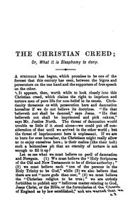 Cover of: The Christian creed; or, What it is blasphemy to deny