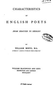 Cover of: Characteristics of English Poets from Chaucer to Shirley