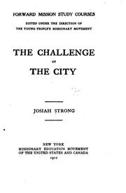 The challenge of the city by Josiah Strong