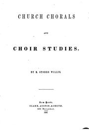 Cover of: Church Chorals and Choir Studies