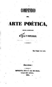 Cover of: Compendio del arte poetica...