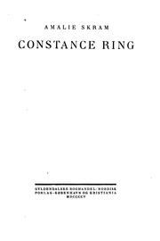 Cover of: Constance Ring: roman