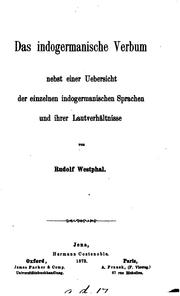 Cover of: Das indogermanische Verbum: Nebst einer Uebersicht der einzelnen indogermanischen sprachen und ...