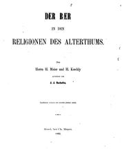 Cover of: Der Baer in den Religionen des Alterthums