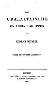 Cover of: Das uralaltaische und seine Gruppen...