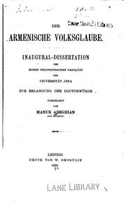 Cover of: Der armenische Volksglaube