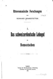 Cover of: Das schweizerdeutsche Lehngut im Romontschen