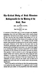 Cover of: The Critical Study of Irish Literature Indispensible for the History of the ...