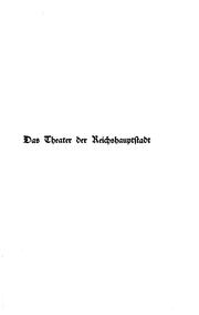 Cover of: Das Theater der Reichshauptstadt...