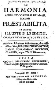 Cover of: De harmenia animi et corporis humani, maxime praestabilita, ex mente illustris Leibnitii ...