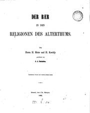 Cover of: Der Baer in den Religionen des Alterthums