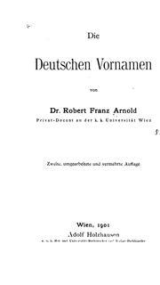 Cover of: Die deutschen Vornamen