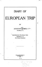 Cover of: Diary of a European trip