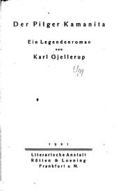 Cover of: Der Pilger Kamanita: Ein Legenden-roman