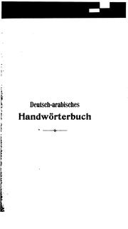 Cover of: Deutsch-arabisches Handwörterbuch by Ernst Harder