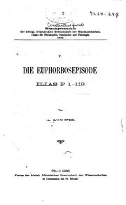 Cover of: Die Euphorbosepisode, Ilias P I-119