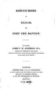 Cover of: Discourses on Elijah and John the baptist