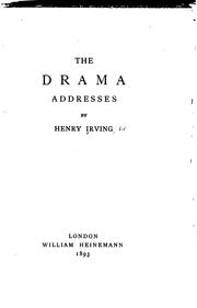 Cover of: The Drama: Addresses