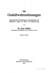 Cover of: Karl Bühler