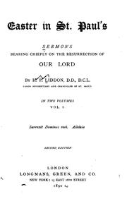 Cover of: Easter in St. Paul's: Sermons Bearing Chiefly on the Resurrection of Our Lord by Henry Parry Liddon