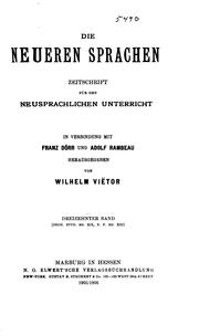 Cover of: Die neueren Sprachen: Zeitschrift für Forschung, Unterricht und Kontadtstudium auf dem ...