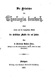Cover of: Die Heilslehre der Theologia deutsch: Nebst einem auf sie bezüglichen Abriss ...