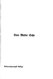 Cover of: Einer Mutter Sohn: Roman by Clara Viebig